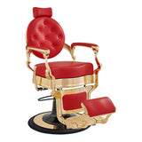 Princeton II Gold Barber Chair - Red DIR