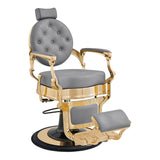 Princeton II Gold Barber Chair - Gray DIR