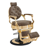 Princeton II Gold Barber Chair - Vintage Brown DIR