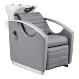 Bella V Reclining Massage Salon Backwash Chairs Gray DIR