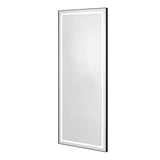 Symphony LED Styling Station and Modern Mirror with Light – Anodized Aluminum Metal Frame Brushed Black DIR