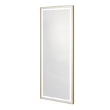 Symphony LED Styling Station and Modern Mirror with Light – Anodized Aluminum Metal Frame Brushed Gold DIR